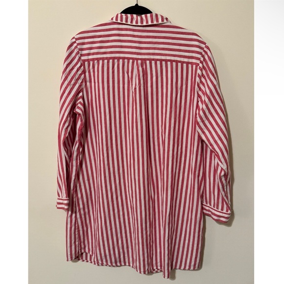 Stars Above Red and White Striped ~ All Cotton ~ Striped  Nightshirt Size XL - Picture 3 of 7